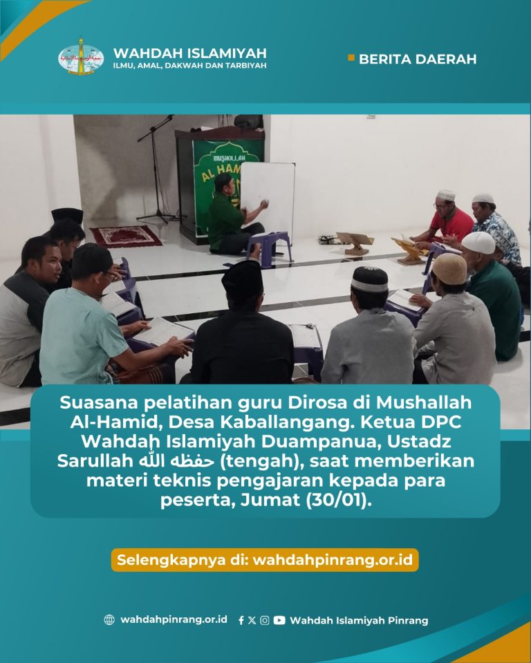 Upaya Berantas Buta Aksara di Pinrang, Ustadz Sarullah حفظه الله Latih Kader Jadi Guru Dirosa